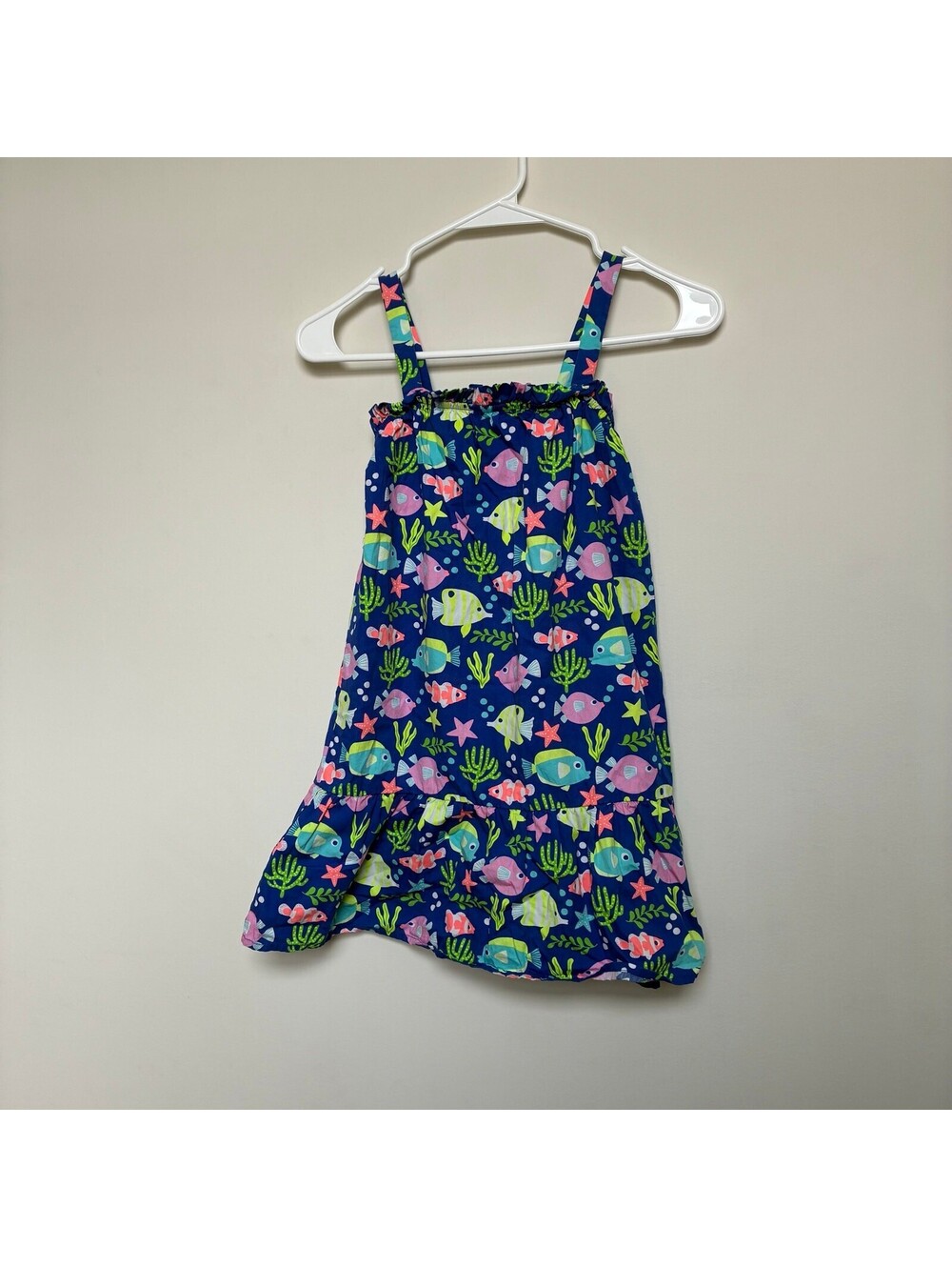 Gymboree Blue Fish Print Sundress Girls Size 10 Beach Summer Dress